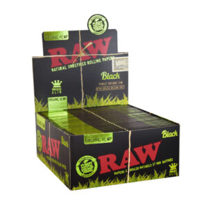 RAW KINGSIZE SLIM BLACK ORGANIC HEMP 50 PER BOX