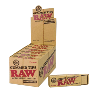 RAW GUMMED TIPS PERFORATED 24 PER BOX