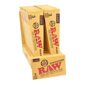RAW CONES CLASSIC PEACEMAKER 3 PACK 16 PER BOX