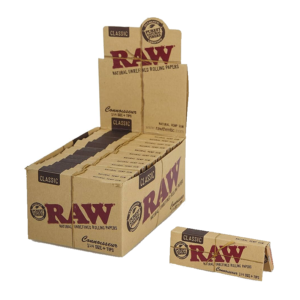 RAW 1.25+TIPS CLASSIC CONNOISSEUR ROLLING PAPERS 24 PER BOX