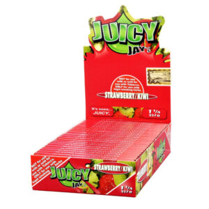 JUICY JAY 1.25 STRAWBERRY/KIWI FLAVORED ROLLING PAPER 24 PER BOX
