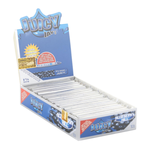 JUICY JAY 1.25 BLUEBERRY HILL (SUPER FINE) FLAVORED ROLLING PAPER 24 PER BOX