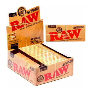 RAW KING SIZE SUPREME CLASSIC ROLLING PAPERS 24 PER BOX