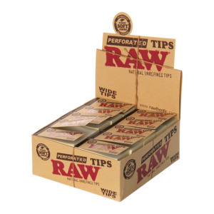 RAW WIDE TIPS PERFORATED 50 PER BOX