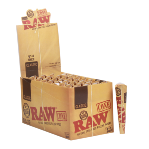 RAW CONES 1.25 6 PACK CLASSIC 32 PER BOX