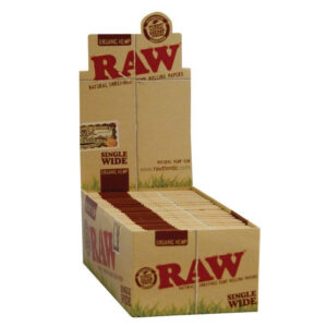 RAW SINGLE WIDE ORGANIC HEMP ROLLING PAPER 25 PER BOX